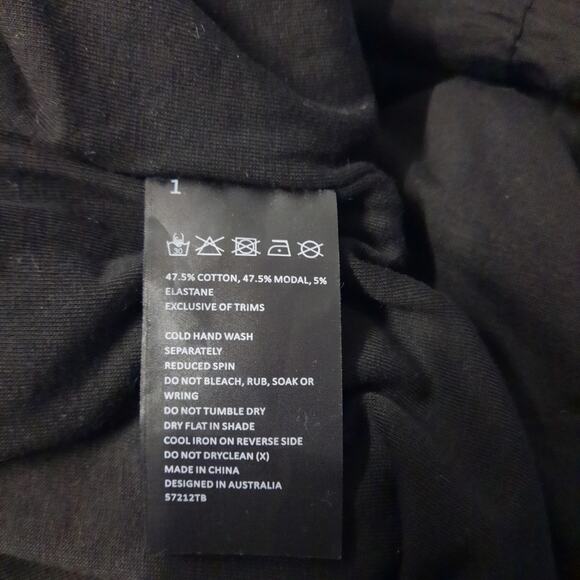 Bardot Bodysuit Top Womens Medium Black Long Sleeve Cut Out Stretch Jersey - Picture 12 of 12